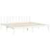 Estructura de cama con cabecero madera maciza blanco 180x200 cm