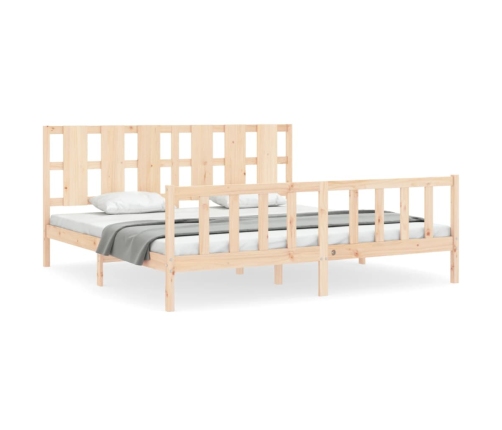 Estructura de cama sin colchón madera maciza de pino 200x200 cm