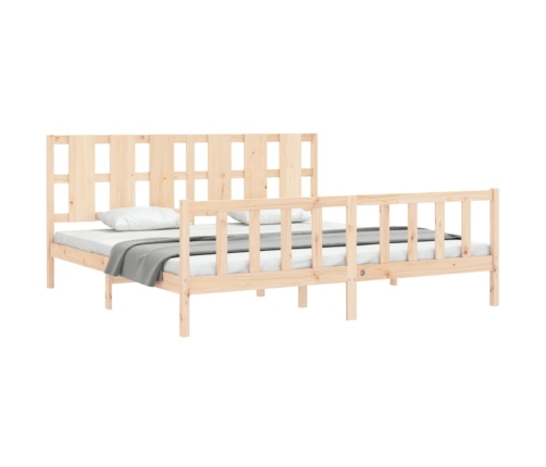 Estructura de cama sin colchón madera maciza de pino 200x200 cm