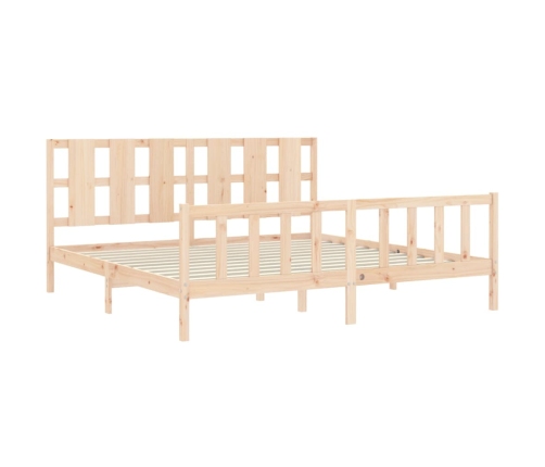 Estructura de cama sin colchón madera maciza de pino 200x200 cm