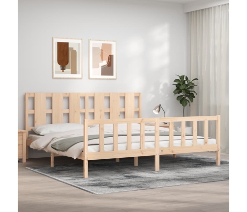 Estructura de cama sin colchón madera maciza de pino 200x200 cm