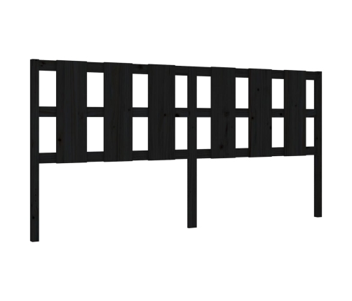 Estructura de cama con cabecero madera maciza negro 200x200 cm