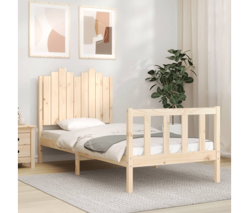 Estructura de cama sin colchón madera maciza de pino 90x190 cm