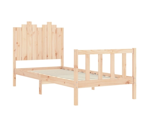 Estructura de cama sin colchón madera maciza de pino 90x190 cm