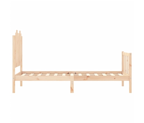 Estructura de cama sin colchón madera maciza de pino 90x190 cm