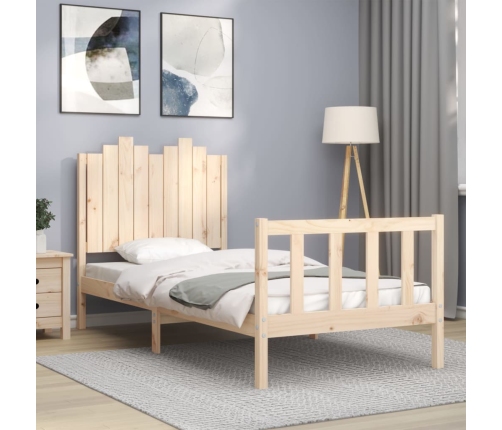 Estructura de cama sin colchón madera maciza de pino 90x190 cm