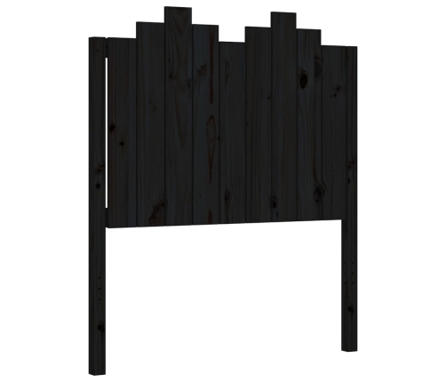 Estructura de cama con cabecero madera maciza negro 90x190 cm