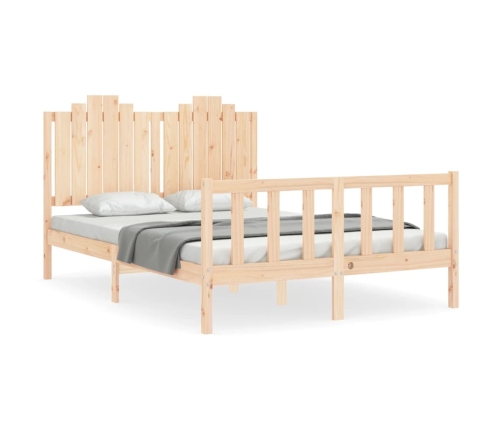Estructura de cama sin colchón madera maciza de pino 140x190 cm