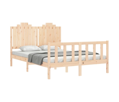 Estructura de cama sin colchón madera maciza de pino 140x190 cm