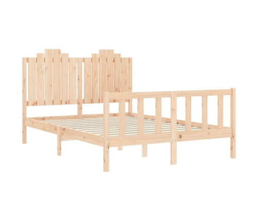 Estructura de cama sin colchón madera maciza de pino 140x190 cm