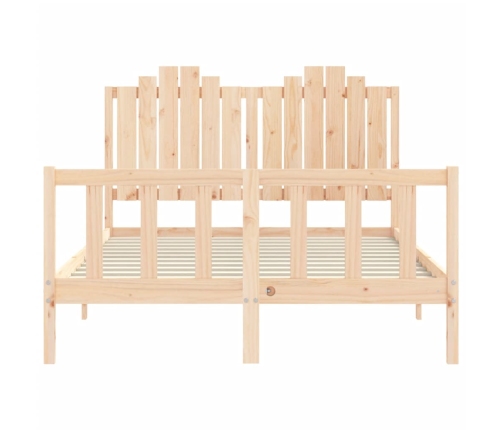 Estructura de cama sin colchón madera maciza de pino 140x190 cm