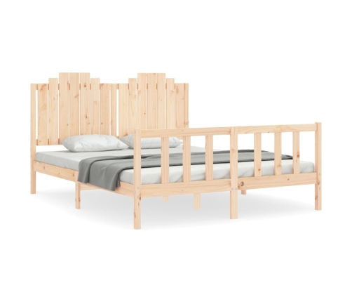 Estructura de cama sin colchón madera maciza de pino 160x200 cm