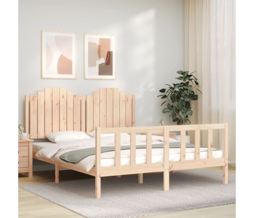 Estructura de cama sin colchón madera maciza de pino 160x200 cm