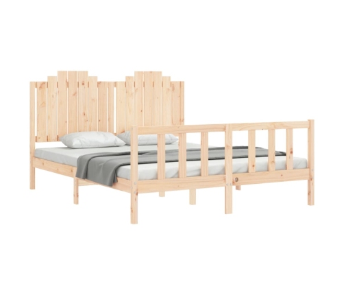 Estructura de cama sin colchón madera maciza de pino 160x200 cm