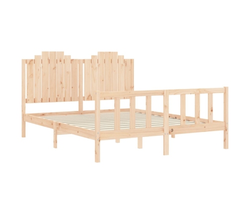 Estructura de cama sin colchón madera maciza de pino 160x200 cm