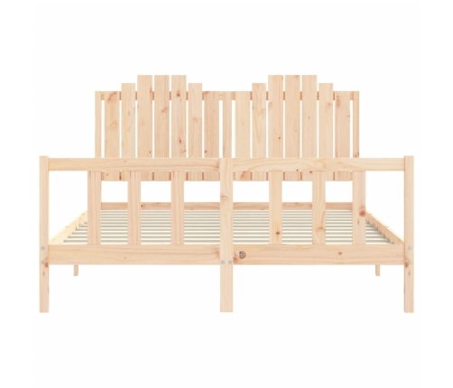 Estructura de cama sin colchón madera maciza de pino 160x200 cm