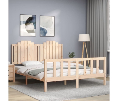 Estructura de cama sin colchón madera maciza de pino 160x200 cm