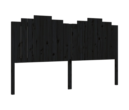 vidaXL Estructura de cama con cabecero madera maciza negro 180x200 cm