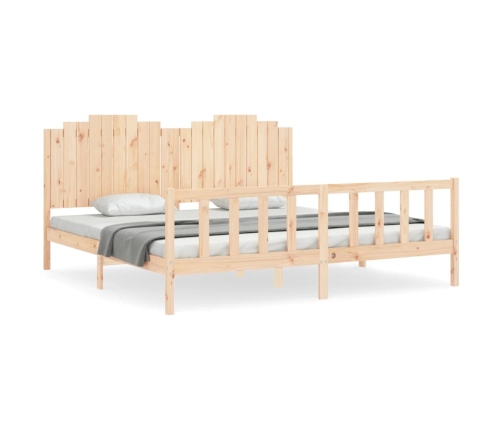 Estructura de cama sin colchón madera maciza de pino 200x200 cm