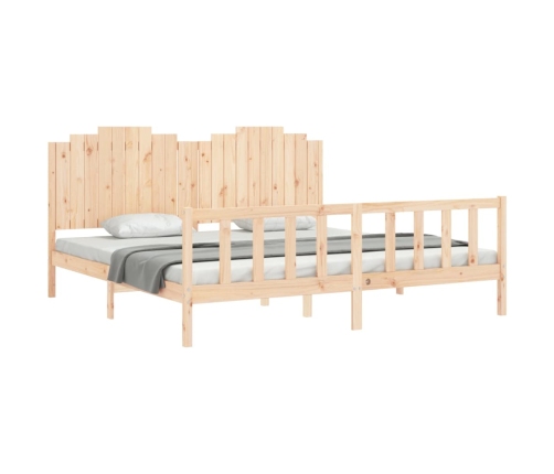 Estructura de cama sin colchón madera maciza de pino 200x200 cm