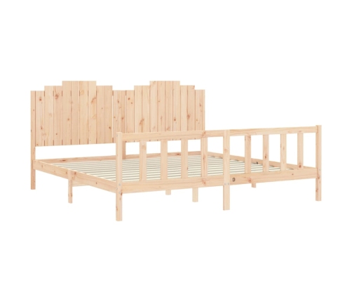 Estructura de cama sin colchón madera maciza de pino 200x200 cm