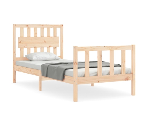 Estructura de cama con cabecero madera maciza