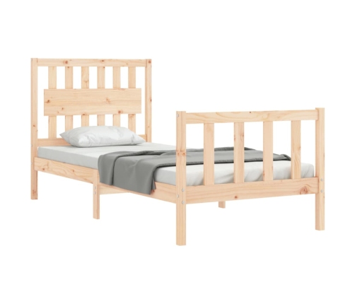 Estructura de cama con cabecero madera maciza