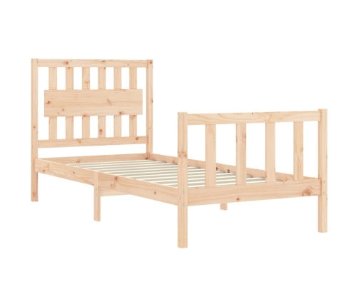 Estructura de cama con cabecero madera maciza