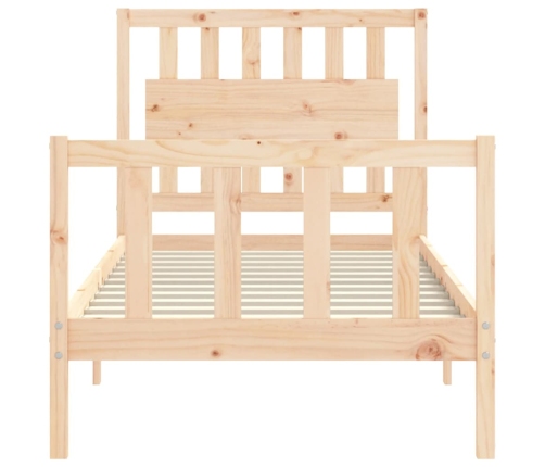 Estructura de cama con cabecero madera maciza