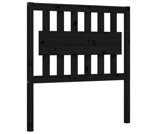 Estructura de cama con cabecero madera maciza negro