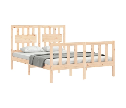 Estructura de cama sin colchón madera maciza de pino 140x190 cm