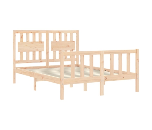 Estructura de cama sin colchón madera maciza de pino 140x190 cm