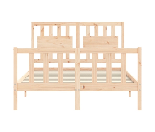 Estructura de cama sin colchón madera maciza de pino 140x190 cm