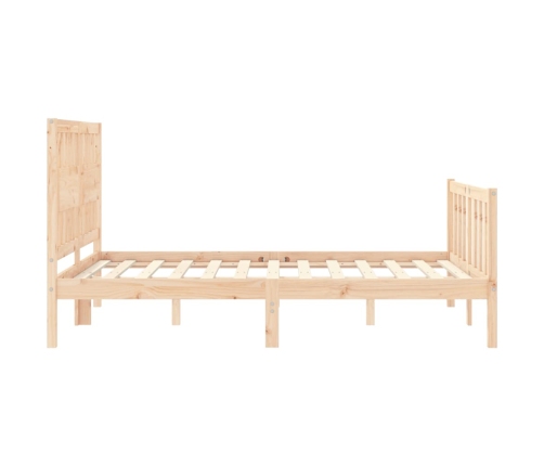 Estructura de cama sin colchón madera maciza de pino 140x190 cm