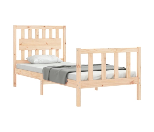 Estructura de cama sin colchón madera maciza de pino 90x200 cm