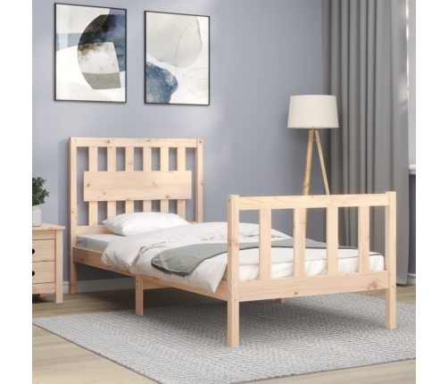 Estructura de cama sin colchón madera maciza de pino 90x200 cm