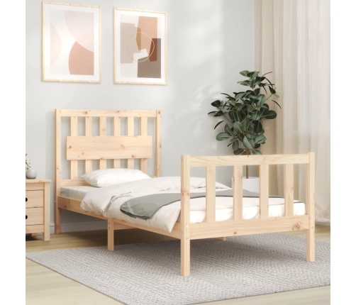 Estructura de cama sin colchón madera maciza de pino 90x200 cm