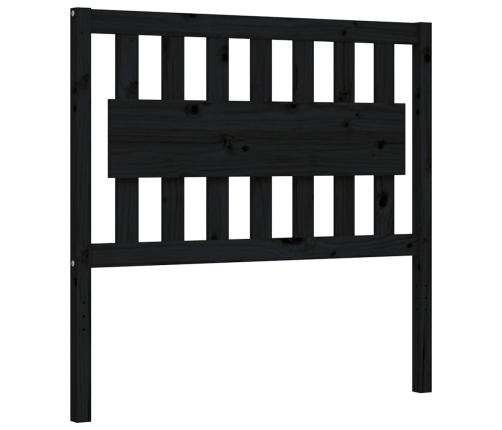 Estructura de cama con cabecero madera maciza negro 100x200 cm