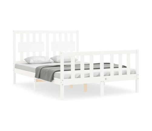 Estructura de cama sin colchón madera de pino blanca 140x200 cm