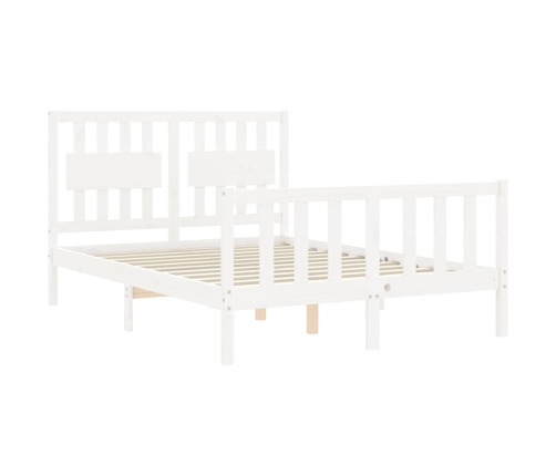 Estructura de cama sin colchón madera de pino blanca 140x200 cm