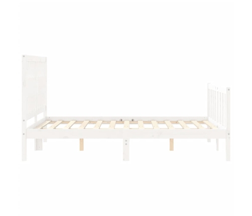 Estructura de cama sin colchón madera de pino blanca 140x200 cm