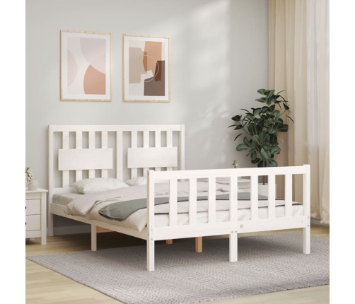 Estructura de cama sin colchón madera de pino blanca 140x200 cm