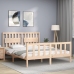Estructura de cama de matrimonio con cabecero madera maciza