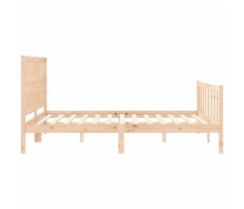 Estructura de cama de matrimonio con cabecero madera maciza