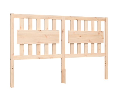 Estructura de cama de matrimonio con cabecero madera maciza