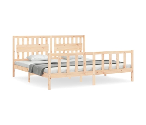 Estructura de cama sin colchón madera maciza de pino 200x200 cm