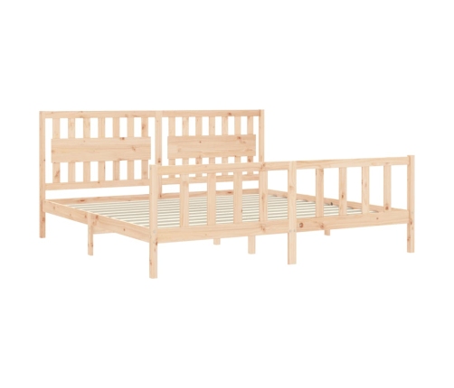 Estructura de cama sin colchón madera maciza de pino 200x200 cm