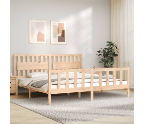 Estructura de cama sin colchón madera maciza de pino 200x200 cm