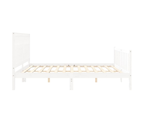 Estructura de cama sin colchón madera maciza blanca 200x200 cm