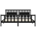 Estructura de cama con cabecero madera maciza negro 200x200 cm